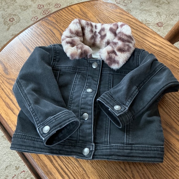 First Impressions Baby Girls Faux Fur Collar Jacket in Black sz 18 months EUC - Picture 5 of 8